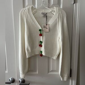 Sincerely Jules Cherry Cardigan Size M NWT